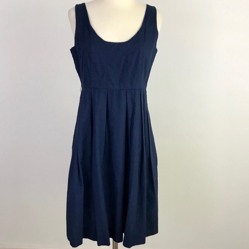 J.  Crew Factory Navy Cotton Sleeveless Dress 6